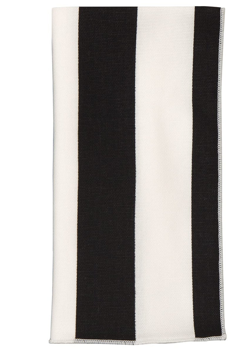Decorative Things Black Napkins Cloth Fabric Table Linen DÃ©cor, Use for Black and White Wedding Reception, Dinner Party, Soft, Washable, Reusable, 18", Striped, Set of 4 - Image 4